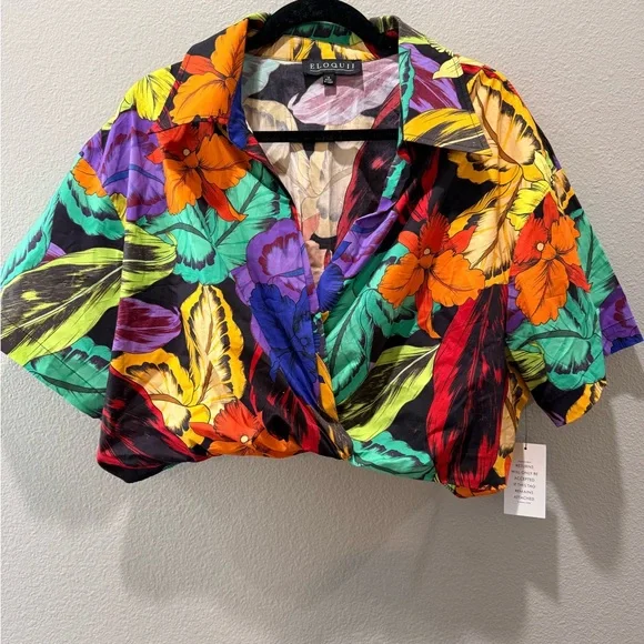 NWT Eloquii Multicolor Floral Top – SZ 16 🌸✨ - Picture 1 of 4